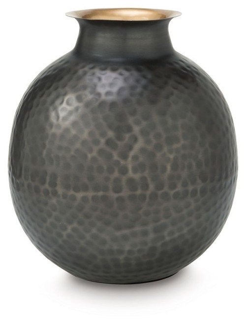 Woody - Pewter / Gold Finish - Vase - 14"