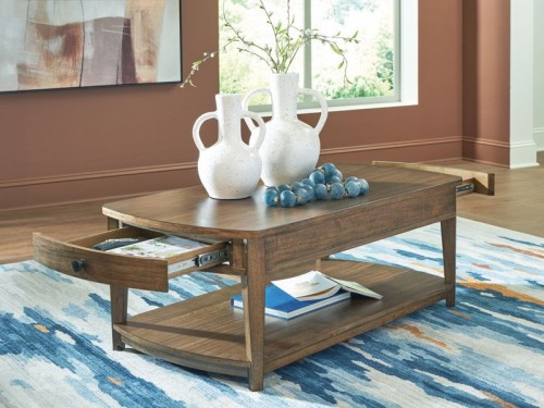 Burkbyer - Brown - Rectangular End Table