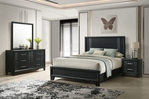 Charlie - Full 5 Piece Bedroom Set - Charcoal