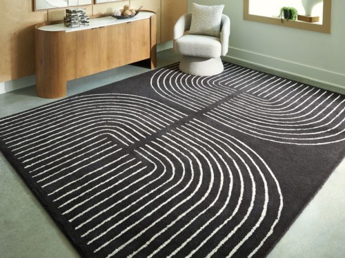 Eldonmore - Black / Ivory - Large Rug