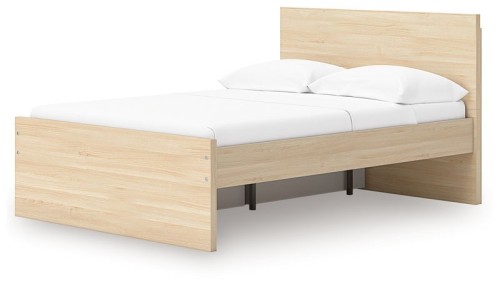Onita - Natural - Twin Panel Platform Bed With 1 Side Storage