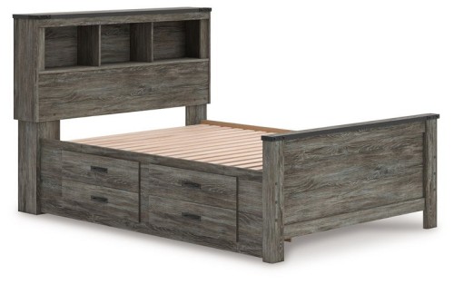 Frandern - Gray - Full Bookcase Panel Bed With Storage
