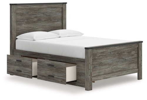 Frandern - Black / Gray - Queen Panel Bed