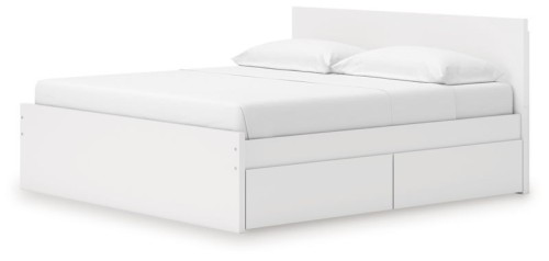 Onita - White - Queen Panel Platform Bed With 2 Side Storage