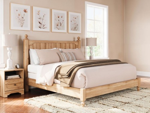 Aleaport - Warm Brown - King Panel Bed
