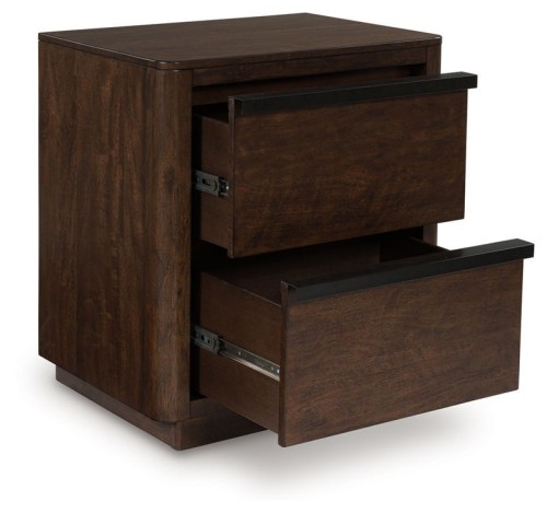 Dilenno - Dark Brown - Two Drawer Night Stand