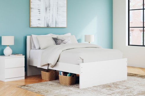 Onita - White - Queen Panel Platform Bed With 2 Side Storage