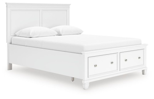 Fortman - White - Queen Panel Storage Bed