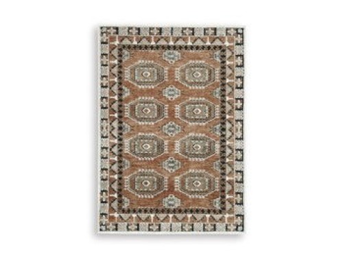 Qaabiz - Sienna / Ivory / Black - Medium Rug