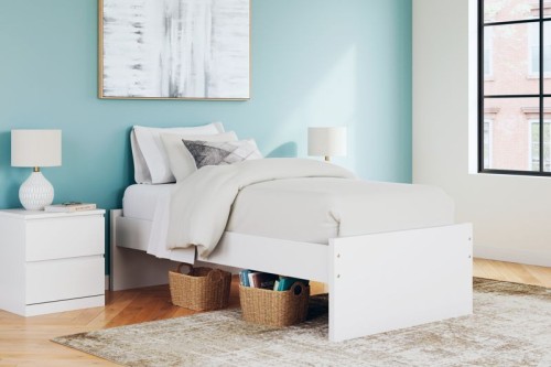 Onita - White - Queen Platform Bed With 2 Side Storage
