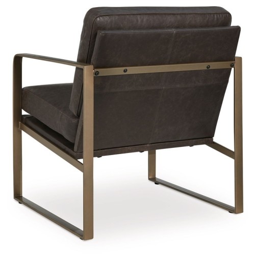 Bradett - Dark Brown / Gold Finish - Accent Chair