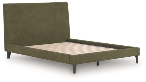 Chirason - Sage Green - Queen Upholstered Bed With Roll Slats