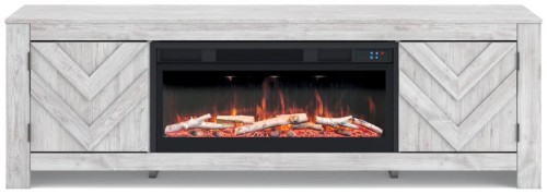 Cayboni - Black - LG TV Stand With Fireplace Option