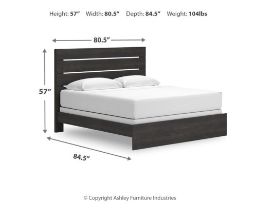 Hollivern - Dark Gray - Queen Panel Bed