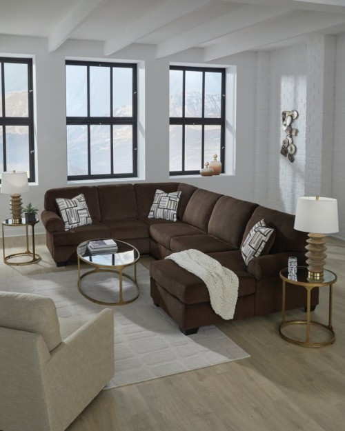 Kimlee - Chocolate - 3-Piece Sectional With LAF Chaise And RAF Sofa