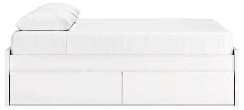 Onita - White - Full Platform Bed With 1 Side Storage