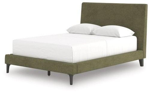 Chirason - Sage Green - King Upholstered Bed With Roll Slats