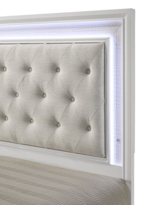 Lyssa - Full LED Headboard / Footboard - Oat / Frost
