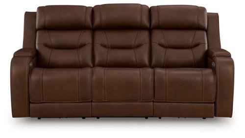 Knightington - Caramel - Power Reclining Sofa With Audio Seating