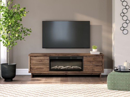 Zadilyn - Brown - XL TV Stand With Fireplace Option