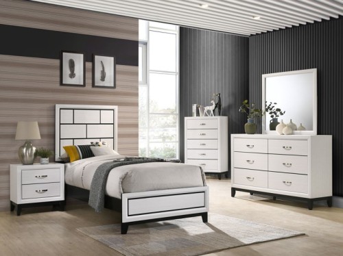 Akerson - Twin 4 Piece Bedroom Set - Gray
