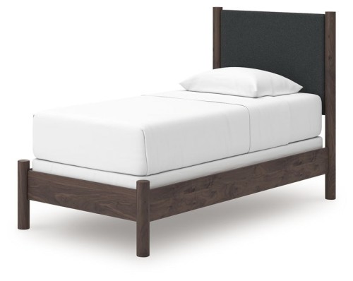 Pamytta - Brown - King Upholstered Panel Bed