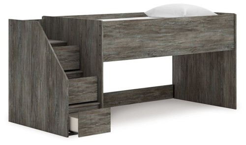 Frandern - Gray - Twin Loft Bed With Drawer Storage