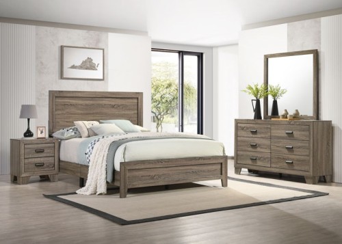 Millie - Full 5 Piece Bedroom Set - Warm Gray