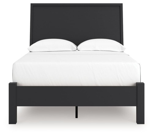 Danziar - Black - Queen Panel Bed With Low Footboard