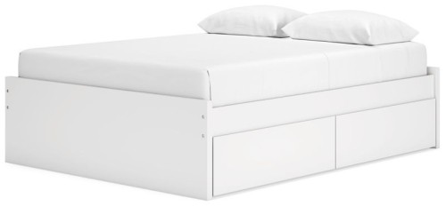 Onita - White - Full Platform Bed With 1 Side Storage