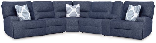 Acklen Place - Pewter - 3-Piece Power Reclining Sectional With LAF Power Reclining Back Chaise