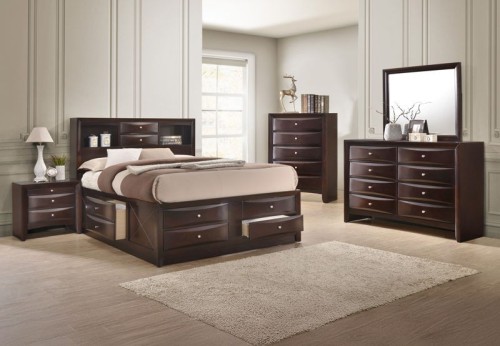 Emily - King 5 Piece Bedroom Set - Black