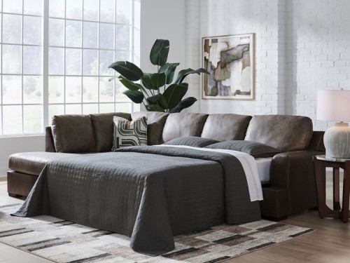 Castille Way - 2-Piece Sleeper Sectional With RAF Corner Chaise - Fossil