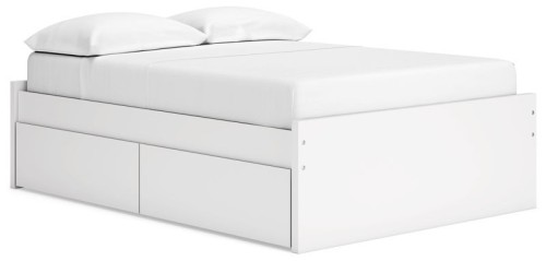 Onita - White - Queen Platform Bed With 2 Side Storage