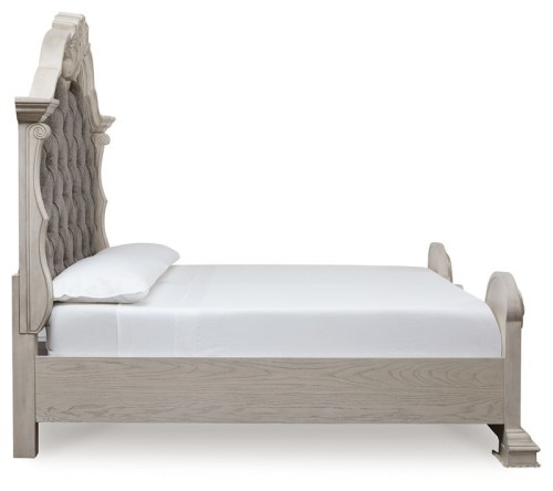 Bruchandi - Antique White - California King Upholstered Panel Bed