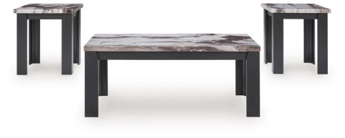 Jazmore - Dark Brown - Occasional Table Set (Set of 3)