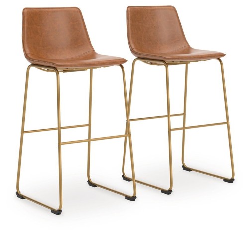 Ciabori - Toast / Gold - Tall Upholstered Barstool (Set of 2)