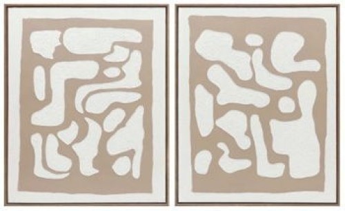 Waldett - Beige / White - Wall Art Set (Set of 2)
