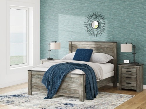 Frandern - Black / Gray - Queen Panel Bed