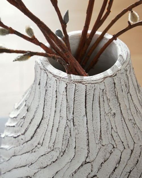 Shelvie - Distressed White - Vase - 12"