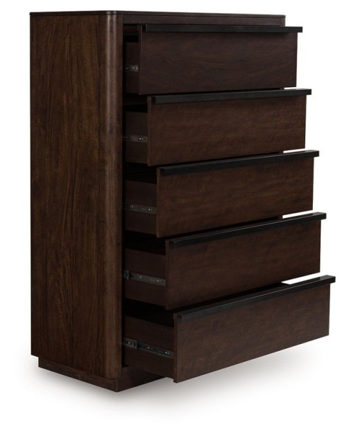 Dilenno - Dark Brown - Five Drawer Chest