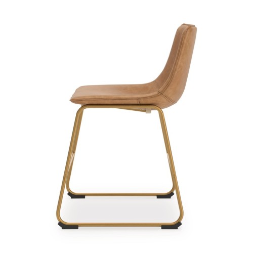 Ciabori - Toast / Gold - Dining Upholstered Side Chair (Set of 2)
