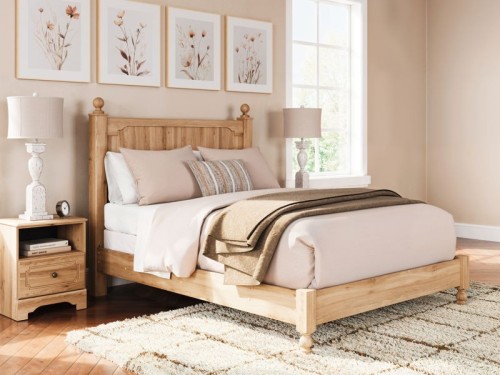 Aleaport - Warm Brown - King Panel Bed