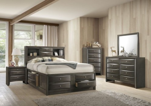 Emily - King 5 Piece Bedroom Set - Black