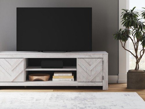 Cayboni - Black - LG TV Stand With Fireplace Option