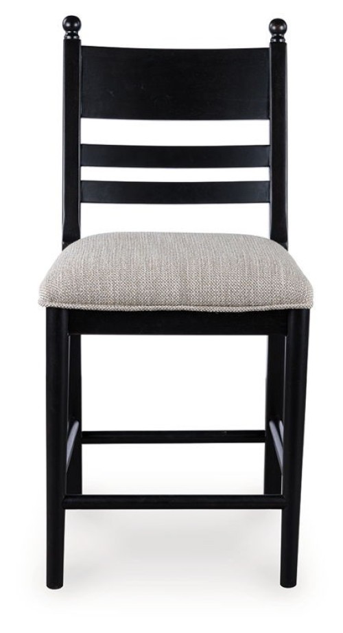 Greddinton - Black - Upholstered Barstool (Set of 2)