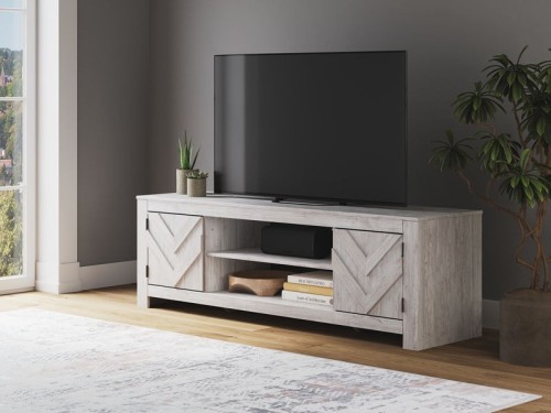 Cayboni - Black - LG TV Stand With Fireplace Option