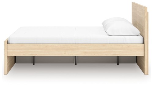 Onita - Natural - Twin Panel Platform Bed With 1 Side Storage