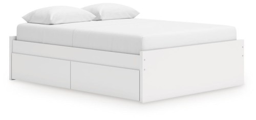 Onita - White - King Platform Bed With 2 Side Storage