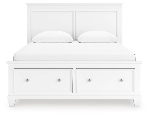 Fortman - White - Queen Panel Storage Bed